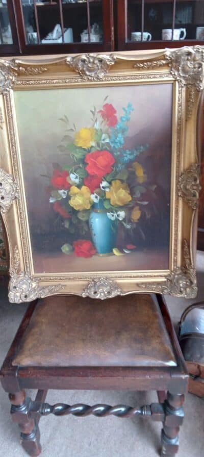 AN OIL on CANVAS Signed Painting. ' FLOWERS TO DELIGHT '