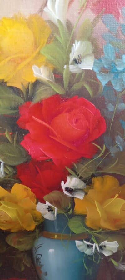 AN OIL on CANVAS Signed Painting. ‘ FLOWERS TO DELIGHT ‘ Fine Oil Paintings Antique Art 6