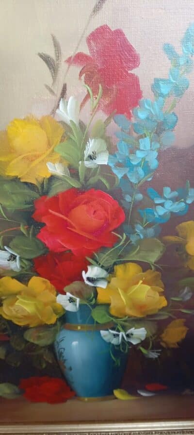 AN OIL on CANVAS Signed Painting. ‘ FLOWERS TO DELIGHT ‘ Fine Oil Paintings Antique Art 8