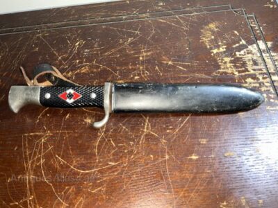 Rare saw back bladed German Hitler Youth Knife & Scabbard Military & War Antiques 3