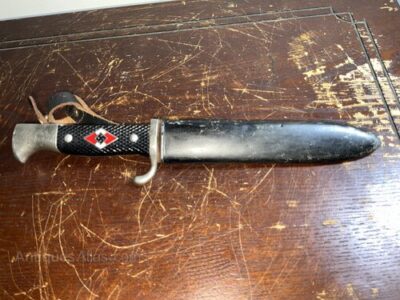 Rare saw back bladed German Hitler Youth Knife & Scabbard