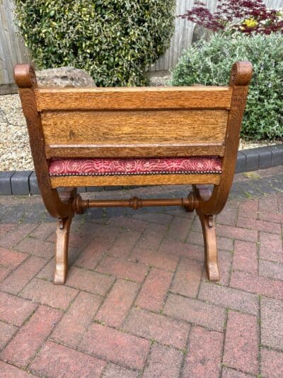 Gothic Revival Oak Hall Seat gothic revival Antique Chairs 8