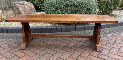 Arts & Crafts Oak Bench - Image 2