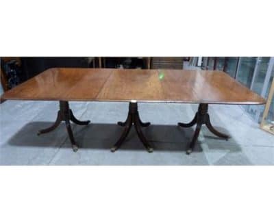 19th century three pedestal table