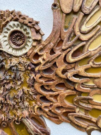 Large Owl Roundel Pottery Plaque by Williamson - Image 7