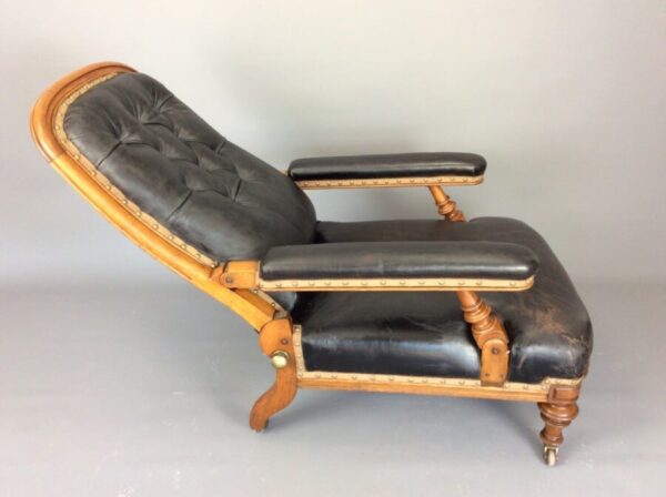 19th Century Scottish Reclining Library Reading Chair armchairs Antique Chairs 3