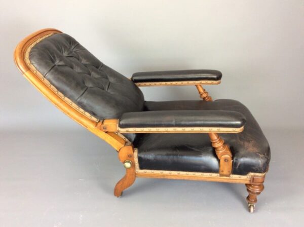 19th Century Scottish Reclining Library Reading Chair