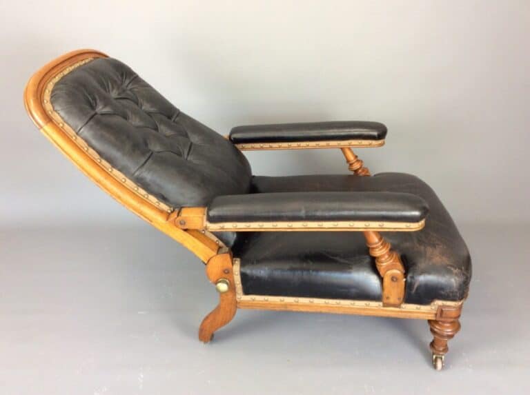 19th Century Scottish Reclining Library Reading Chair