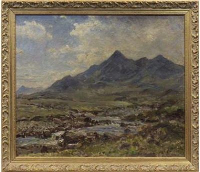 SOLD HERBERT F ROYLE (Scottish 1870 -1958), SGURR NAN GILLEAN, SKYE oil on canvas board