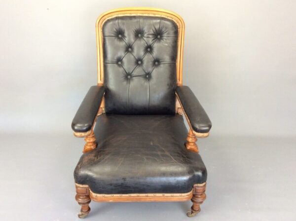 19th Century Scottish Reclining Library Reading Chair armchairs Antique Chairs 4