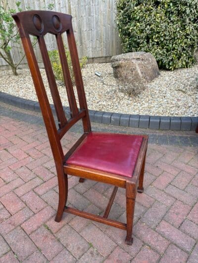Set of Six Arts & Crafts Walnut Dining Chairs Antique dining chairs Antique Chairs 9