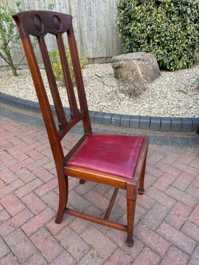 Set of Six Arts & Crafts Walnut Dining Chairs - Image 7