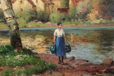 ANTOINE BOUVARD Oil painting (1870-1956) 19th century Antique Art 6