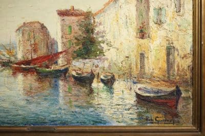 Huge Italo Giordani (1858-1928) Oil painting Antique Art 7