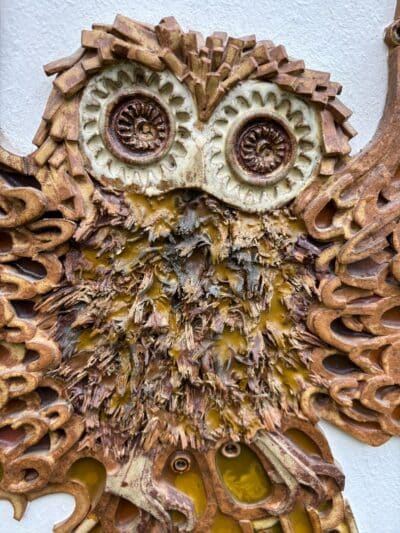 Large Owl Roundel Pottery Plaque by Williamson ceramic figure Antique Ceramics 4