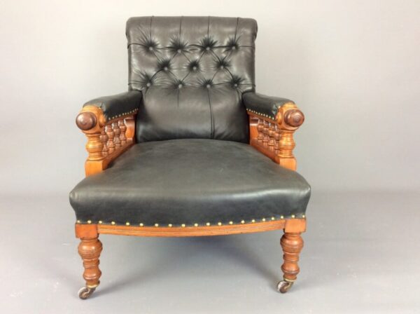 19th Century Reclining Library Reading Chair armchair Antique Chairs 6