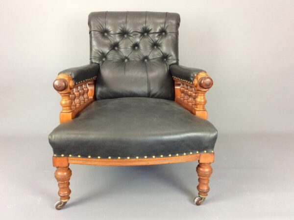 19th Century Reclining Library Reading Chair - Image 4
