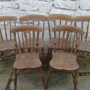 SOLD Set 6 Victorian elm kitchen chairs. Antique Chairs Antique Chairs