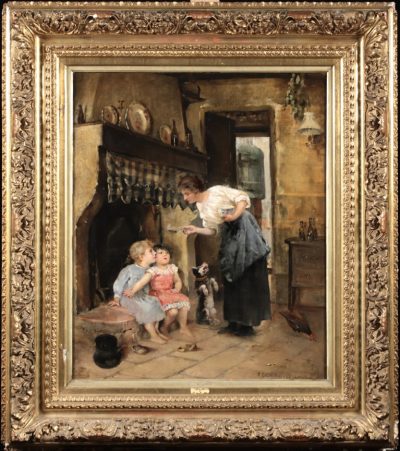 Pauline Delacroix Garnier Oil painting 19th century Antique Art 3