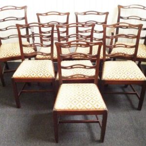 Victorian set of 8 mahogany Ladder back chairs 19th century Antique Chairs