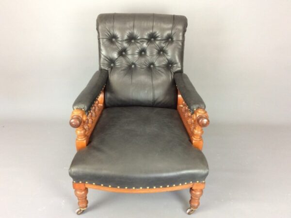 19th Century Reclining Library Reading Chair armchair Antique Chairs 4