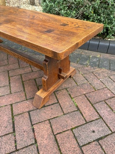 Arts & Crafts Oak Bench - Image 7