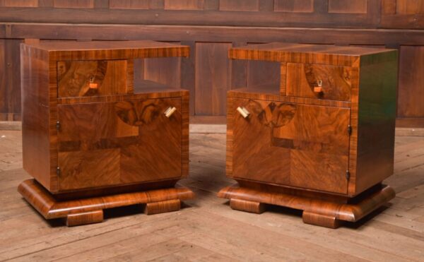 Art Deco Walnut Bedside Cabinets SAI2784