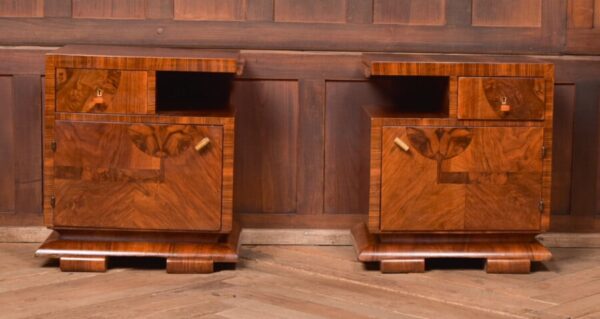 Art Deco Walnut Bedside Cabinets SAI2784 - Image 2