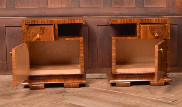 Art Deco Walnut Bedside Cabinets SAI2784 - Image 4