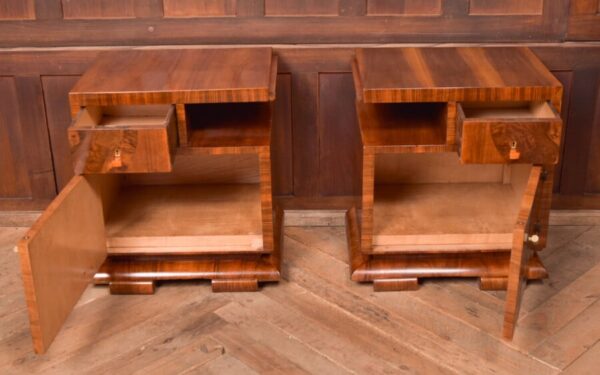 Art Deco Walnut Bedside Cabinets SAI2784 - Image 5