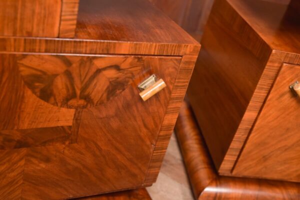 Art Deco Walnut Bedside Cabinets SAI2784 - Image 8