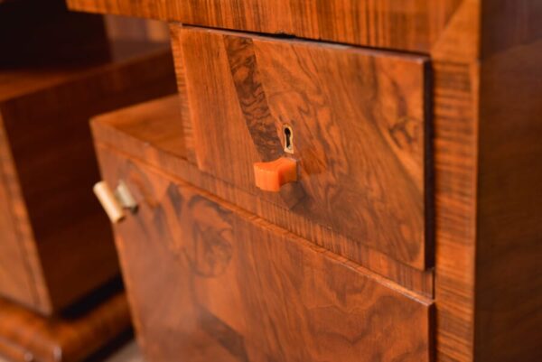 Art Deco Walnut Bedside Cabinets SAI2784 - Image 6