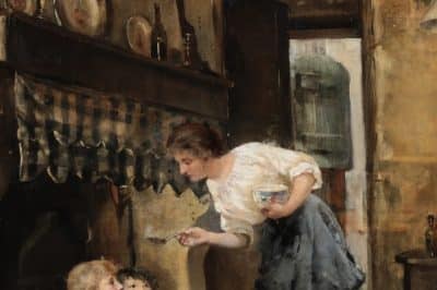 Pauline Delacroix Garnier Oil painting 19th century Antique Art 7