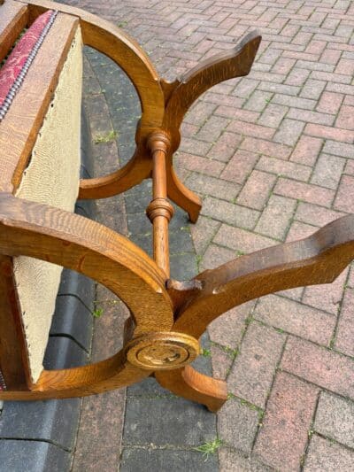 Gothic Revival Oak Hall Seat - Image 8
