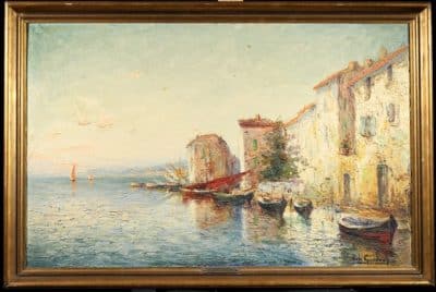 Huge Italo Giordani (1858-1928) Oil painting Antique Art 4
