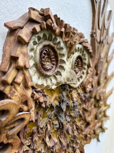 Large Owl Roundel Pottery Plaque by Williamson - Image 5