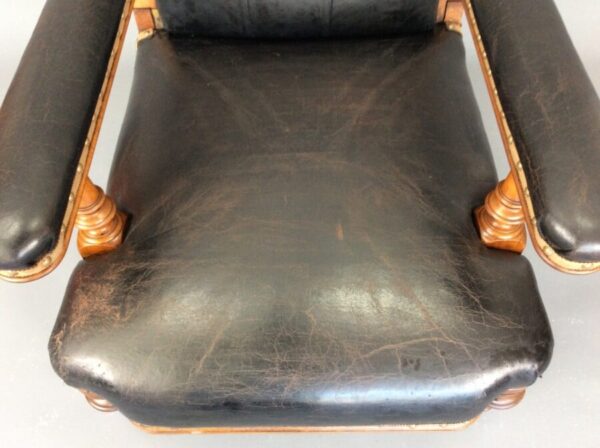 19th Century Scottish Reclining Library Reading Chair armchairs Antique Chairs 5