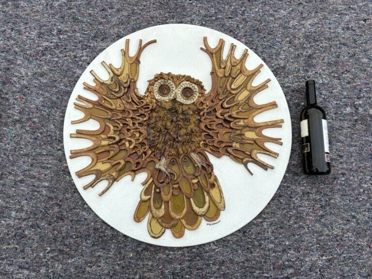 Large Owl Roundel Pottery Plaque by Williamson