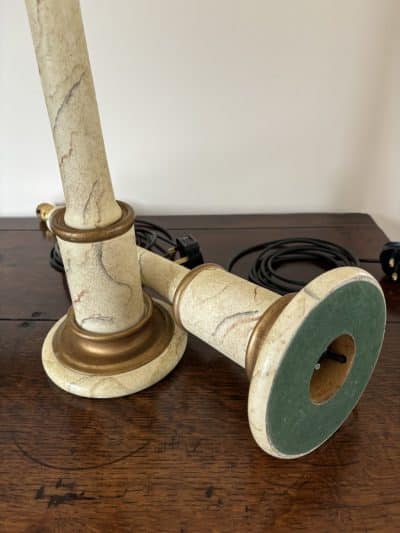 Pair of Faux Marble Column Table Lamps - Image 4
