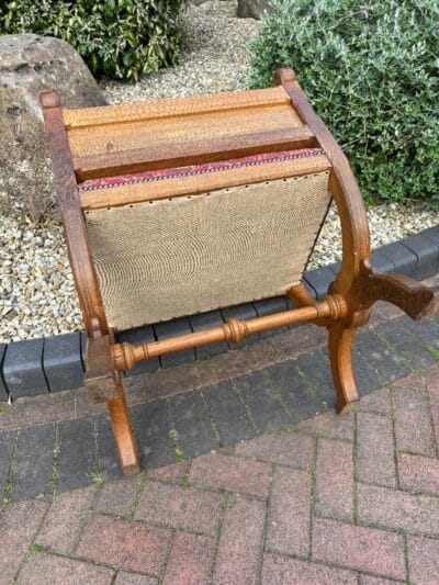 Gothic Revival Oak Hall Seat gothic revival Antique Chairs 9