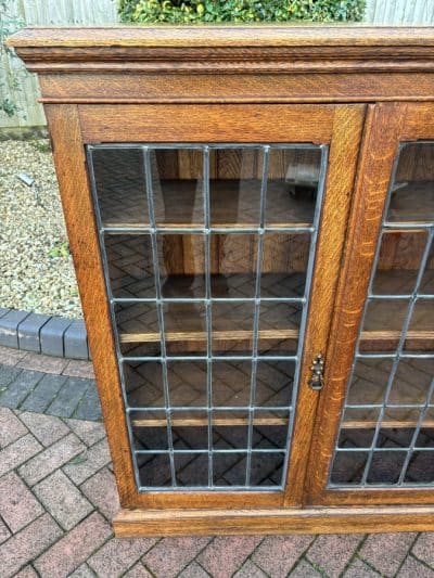 Arts & Crafts Glazed Oak Bookcase bookcase Antique Bookcases 5