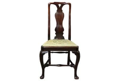 Pair of Geo I Walnut High Back Chairs 18th Cent Antique Chairs 5