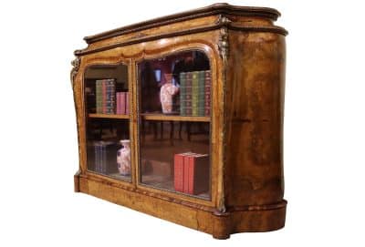 Exceptional Burr Walnut & Kingwood Side Cabinet Antique Cabinets 4