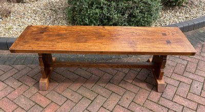 Arts & Crafts Oak Bench - Image 8
