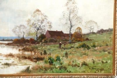 Pierre Emmanuel Eugene Damoye (1847-1916) HUGE Oil on Canvas - Image 4