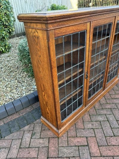 Arts & Crafts Glazed Oak Bookcase bookcase Antique Bookcases 8