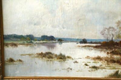 Pierre Emmanuel Eugene Damoye (1847-1916) HUGE Oil on Canvas - Image 5