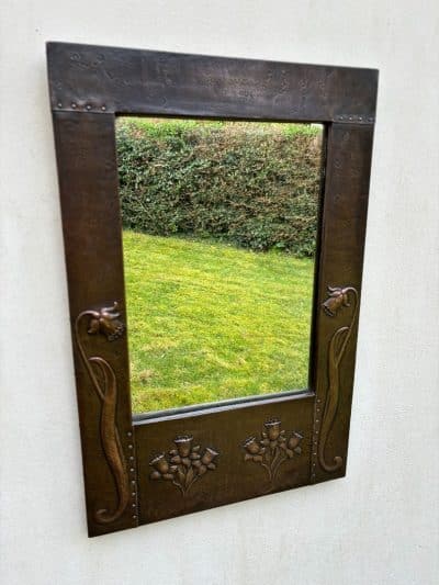 Arts & Crafts Copper Mirror c1910