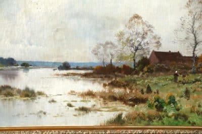 Pierre Emmanuel Eugene Damoye (1847-1916) HUGE Oil on Canvas - Image 6