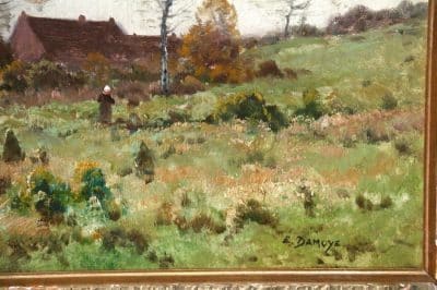 Pierre Emmanuel Eugene Damoye (1847-1916) HUGE Oil on Canvas - Image 8